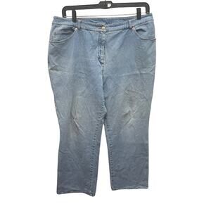 Denim & Co Crossstretch 20W Vintage Stretch Cotton Straight Leg Denim Blue Jeans